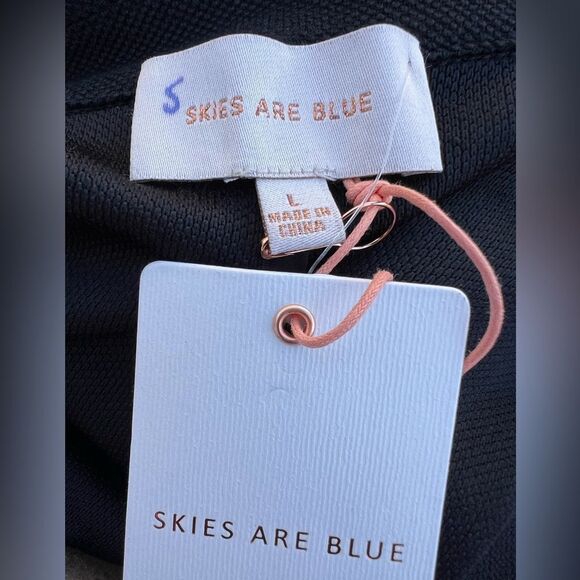 Skies Are Blue Black Texture Blazer New Size Large - Picture 4 of 6